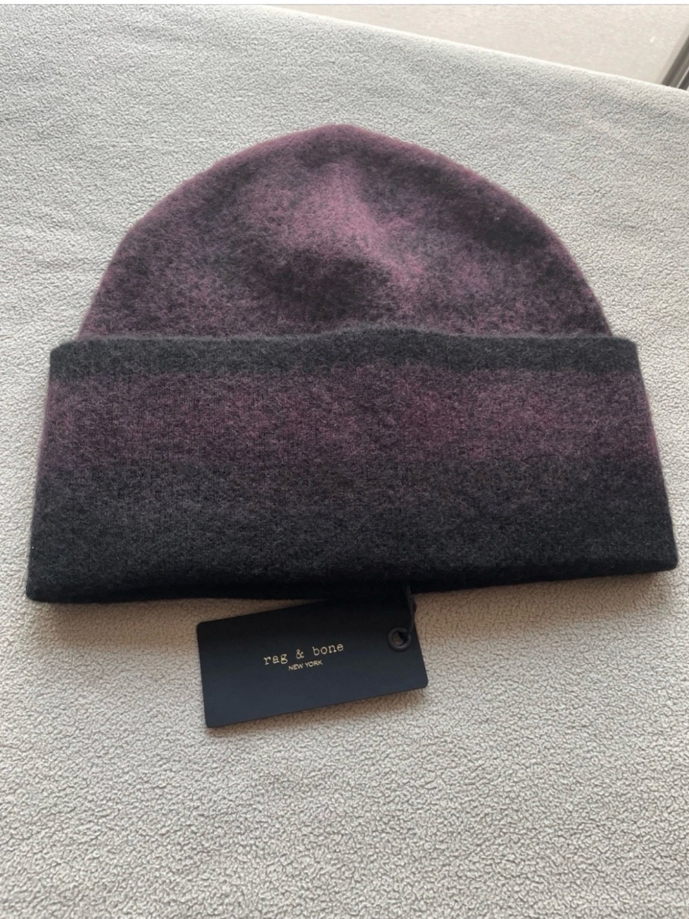 Rag and Bone Burgundy Multi Downing Cashmere Blend Beanie OS NWT $178